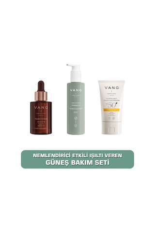 Güneş Bakım Seti C Vitamini Serum + Yüz Yıkama Jeli + Nemlendirici Güneş Kremi