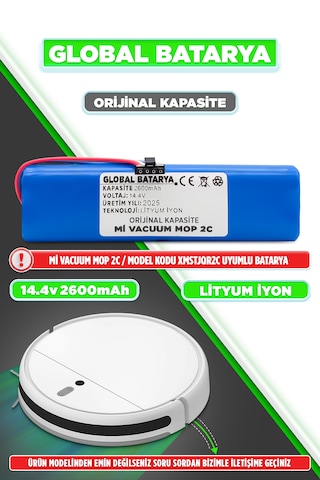 Xiaomi Mi Robot Vacuum Mop 2c Uyumlu Batarya 2600mah Li-ion Pil