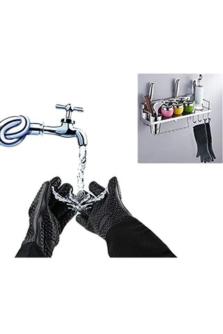 Maotai Shop Ekstra Uzun Profesyonel Silikon Eldiven, Içi Pamuklu