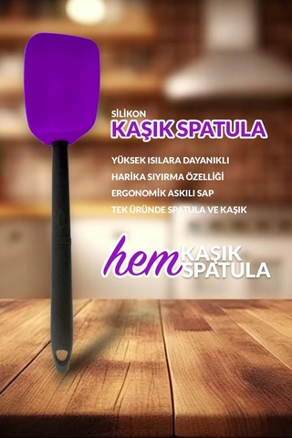 Genel Markalar 1 Parça Slikon Kaşık Spatula-vms-petra Silikon-mor Mor