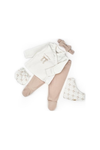 Bebek 5'li Set %100 Organic Pamuk Yenidoğan Serisi - Csy8173 Taş