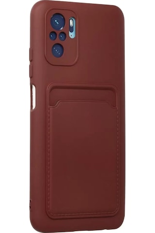 Mey İthalat Redmi Note 10s Kılıf Kelvin Kartvizitli Silikon - Bordo