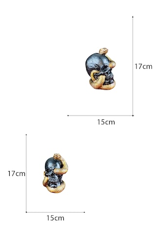 Dekoratif Polyester Yılanlı Kuru Kafa Biblo