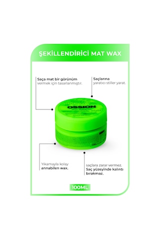 Ossion Mat Wax 100 Ml Yeşil