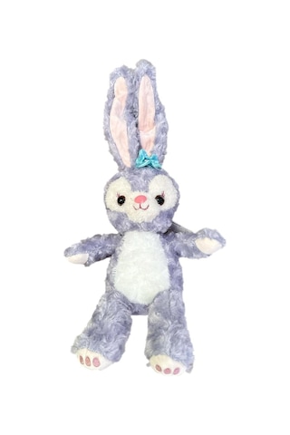 Sevimli Peluş Tavşan Uyku Arkadaşım Hediyelik Peluş Tavşan Kulak Dahil 50 Cm Gri
