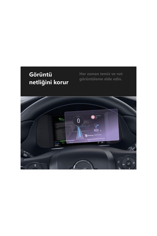 Opel Corsa Ultimate Uyumlu 7 İnç Dijital Gösterge Araç Ekran Koruyucu 9h Nano Kırılmaz Şeffaf