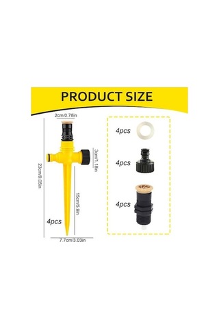 Tongxida Çim Ve Bahçe Otomatik Sprey, Sarı 4+4+4 Ekipmanlı, Emzikli Deri Çemberli Sarı