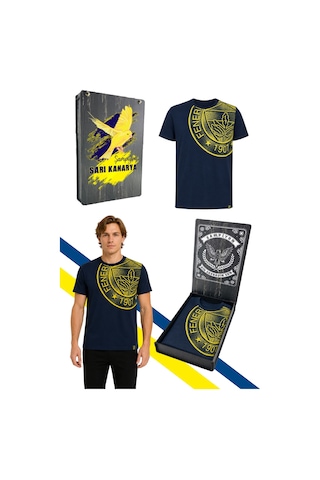 Fenerium Fenerbahçe Erkek Trıbun Halftone Logolu Tshırt Uv Kutu Lacivert