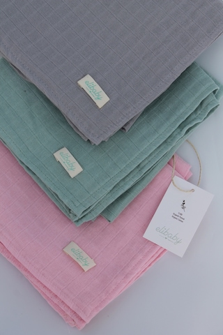 3'lü Organik Pamuk Müslin Örtü Seti Kız Bebek Model 4 Pembe - Gri - Nil 3 Adet 75x85 CM Pembe Gri Nil
