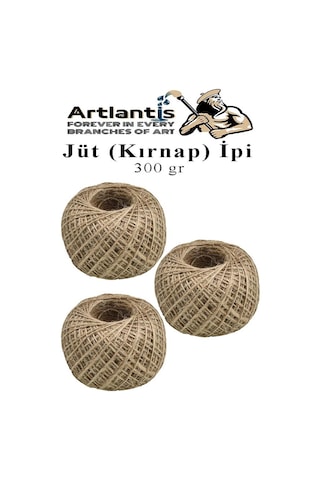 Jüt İpi Kırnap 300 Metre Mumlu Kırnap İplik Jüt İp Kendir İp Süs Naturel Doğal İplik Hasır İplik Çuval İp