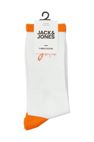 Jack & Jones Erkek Çorap 12252044 Beyaz-orange Beyaz - Turuncu