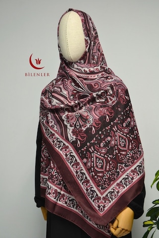 Bilenler Etnik Desenli Pamuklu Şal 70x190 Cm Bordo