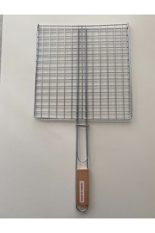 Mobilreyon Mangal Barbekü Izgarası,ahşap Saplı Tel Izgara 30 30cm