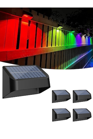 Greentech Güneş Enerjili 8 Renk Geçişli Duvar Aydınlatma (4 Adet) / GT-SL16