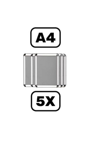 Cengo Alüminyum A4 Rondo Açılır Kapanır Çerçeve 21x30 5 Li Paket 21 x 30 CM