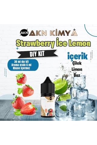 Strawberry Ice Lemon Dıy Kit Çilek Limon Buz Gıda Aroması %20 Oranda Aroma İçerir Hazır Değildir 30 Ml