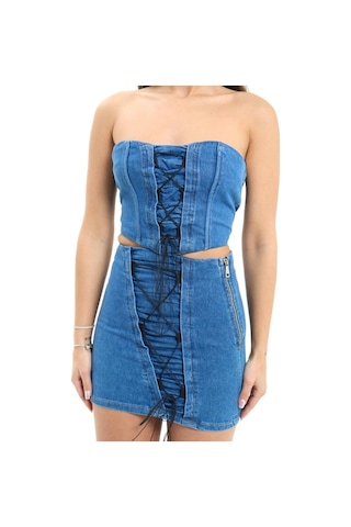 Defymoda 6923 Kot Takım-mavi Mavi