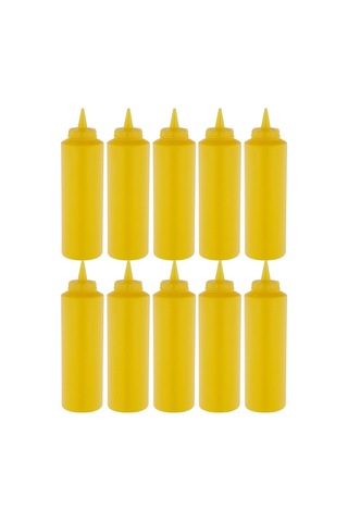 500 Ml. Fişek Sosluk Ketçap Mayonez Hardal 10 Adet Sarı