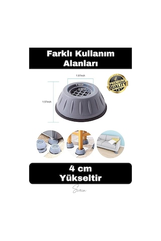 16lı Gürültü Engelleyici Kaymaz Titreşim Önleyici Kauçuk Ayak Ped Çamaşır Makinesi Beyaz Eşya Stoper