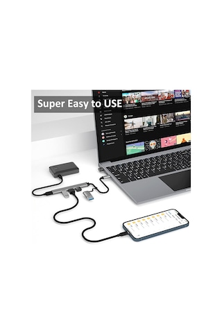 2in1 Usb Ve Type C To 4 Port Usb Çoğaltıcı Hub Çevirici 1xusb 3.0