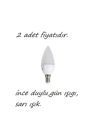 Ince Duylu Avize için E 14 Sarı Işık Led Ampul