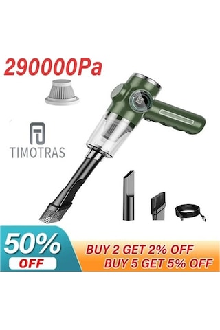 Tongxida 5 İnci Araba Elektrikli Süpürge, 290000pa Güçlü Emiş, Jl Model, Orta Boy, Ev Ve Ofis Kullanımı Yeşil