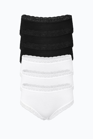 Malabadi Kadın 6'lı Paket Ultra Yumuşak Micro Modal Dantelli Slip Külot 6m700 Siyah - Beyaz
