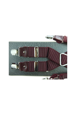 Bordo Puantiyeli Pantolon Askısı 4 Klipsli Bordo Beyaz