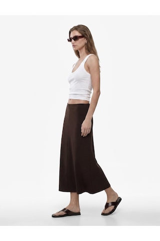 Koton Modal Kumaş Midi Etek Kahverengi 6sak10151ek Kahve
