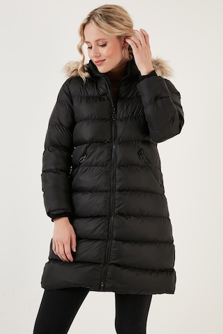 Lela Su Itici Regular Fit Çıkarılabilir Kapüşonlu Şişme Bayan Mont 640Y001 Siyah