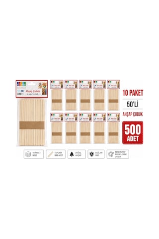 Ahşap Geniş Dondurma Çubuğu Abeslang 500 Adet