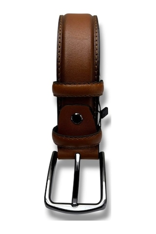Kafka K100-26 Hakiki Deri Dikişli Erkek Kemer 115 Cm Taba