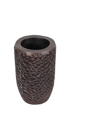 Yapay Çiçek Deposu Lüx Beton Retro Tombul Vazoda Yapay Kasımpatı Tanzimi 25 Cm Somon-pembe