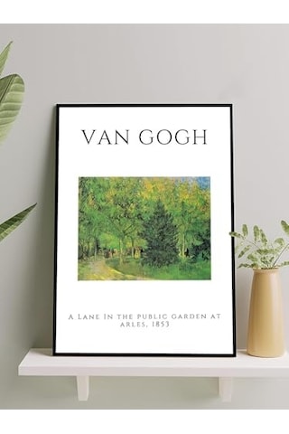 Van Gogh, A Lane Garden Arles, Arles Bahçesinde Bir Yol Sanatsal Çerçeveli Tablo - Çerçeveli Poster -