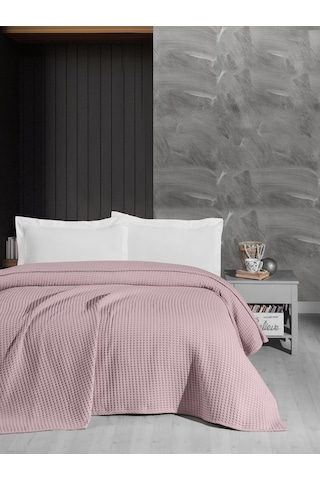 Mulberry Havuzlu Pike Battaniye %100 Pamuk Kalın İplik Yumuşak Çift Kişilik 220 x 240 Koyu Pembe