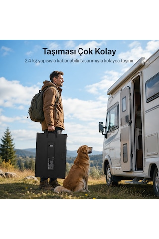 Bix 100w Taşınabilir Katlanabilir Solar Şarj Paneli Usb-a Type-c Dc Çıkışlı Power Station Uyumlu Kamp Karavan Güneş Paneli Outdoor Konnektör Kit Dahil