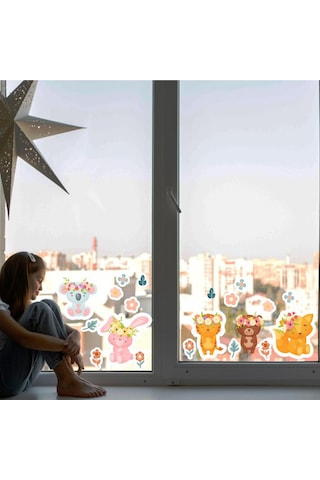 Sevimli Hayvanlar Şeffaf Cam Sticker Diğer