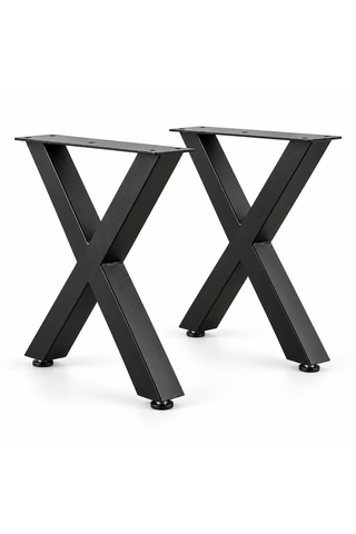 Evkolleksiyon X Tipi Metal Masa Ayağı 2 Li Takım 72x60 Cm 60x60 Profil Siyah