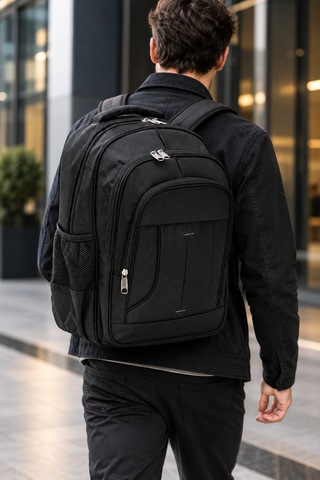 Bags Prime Siyah Çok Bölmeli Geniş Hacimli Okul Seyahat Ve Günlük Sırt Çantası - Siyah