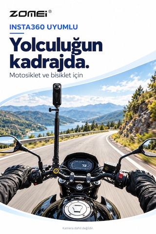Insta 360 Tüm Modeller İle Uyumlu Görünmez Selfie Çubuğu- Alüminyum Bağlantı Noktaları
