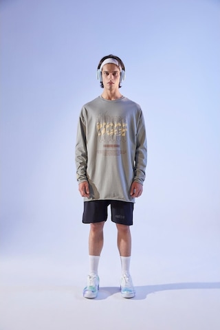 Woof Gym Oversized Long Sleeve T-Shırt - Smoke Green Çok Renkli