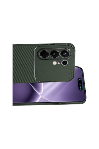 Newface - 754 - Tecno Camon 50 Pro 5g Auto Focus Karbon Kapak - - Csmo-tex - Koyu Yeşil