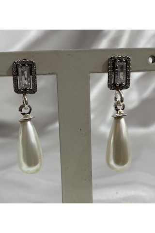 Firuze Gümüş İnci Damla Tasarım Küpe F16001997