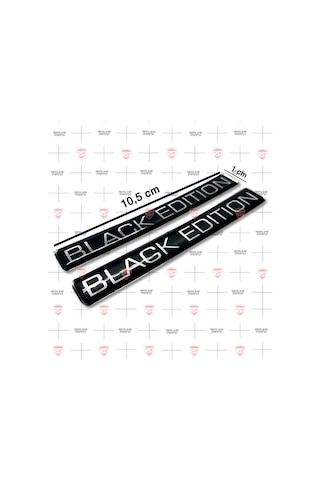 Black Edition Gümüş Siyah 3D Logo Sticker 2 Adet