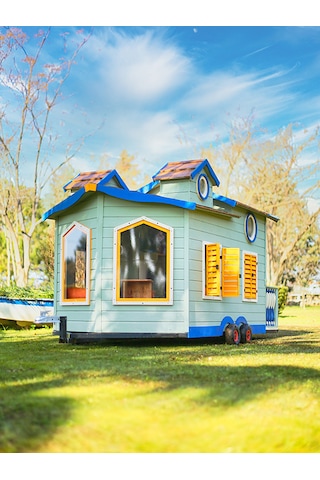 Mandu Ahşap Çocuk Tinyhouse Oyun Evi Çok Renkli