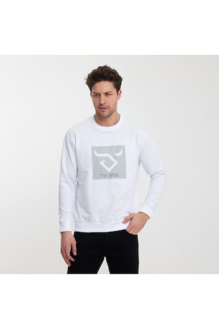 Twobull OSLO Erkek Beyaz Sweatshirt