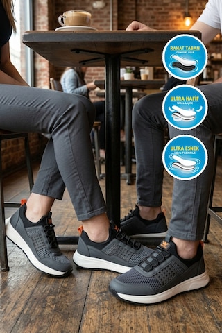Walkway Motano G Füme Fileli Hafif Esnek Unisex Spor Ayakkabı
