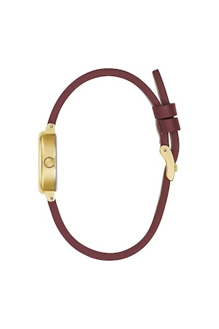 Guess Gugw0925l7 Bordo Deri Kordon Oval Kadın Kol Saati Altın