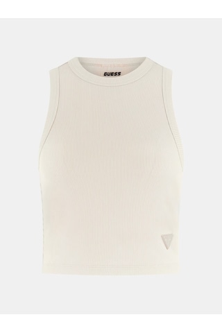 Guess Edie Ribana Örgülü Kadın Crop Atlet V3gp19k8rt2 Ekru