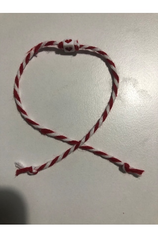 2 Adet Kalpli Marteniçka Bileklik Kırmızı - Beyaz